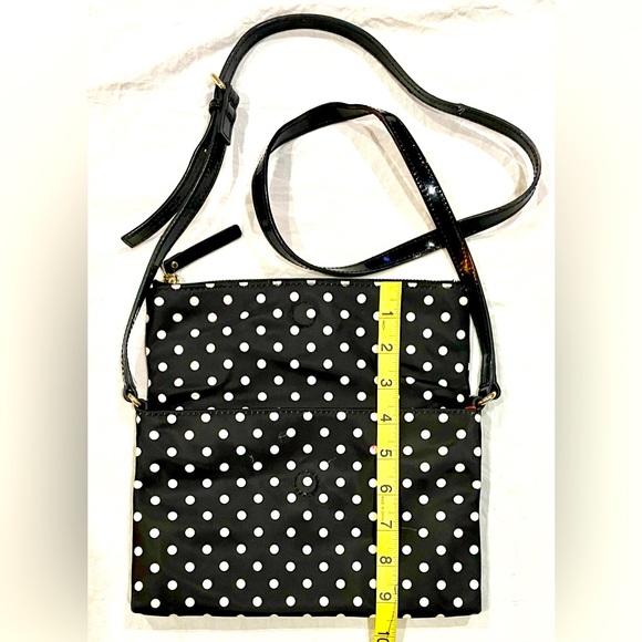 KATE SPADE♠️ York Aleah Polka Dot Crossbody Handbag Black/white size9x10 Ex cond - Picture 8 of 14